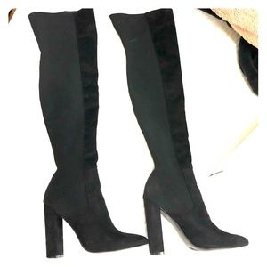 Steve Madden over the knee black boots